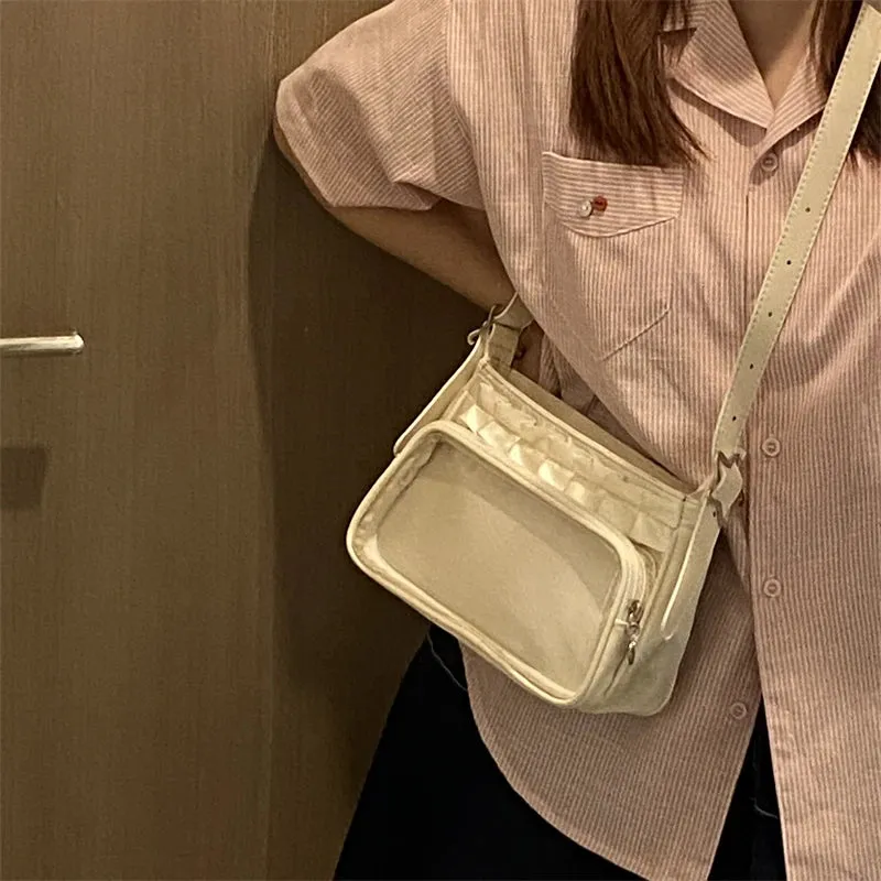 Uakiss Transparent Simple Vintage Star Shoulder Bags Korean Women Y2k Aesthetic All Match Ita Bag Streetwear Casual Handbags Crossbody