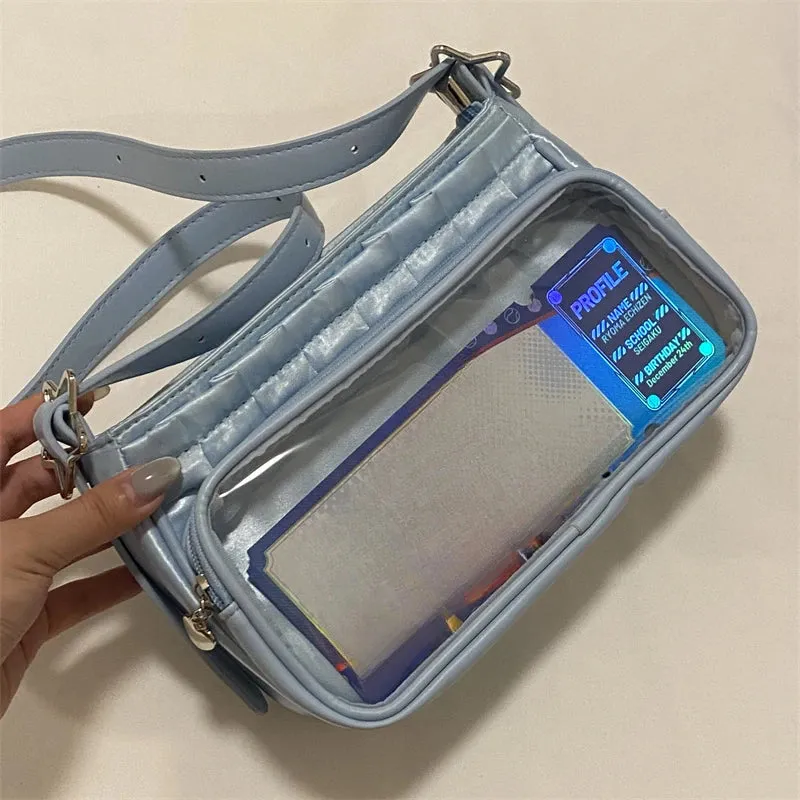 Uakiss Transparent Simple Vintage Star Shoulder Bags Korean Women Y2k Aesthetic All Match Ita Bag Streetwear Casual Handbags Crossbody